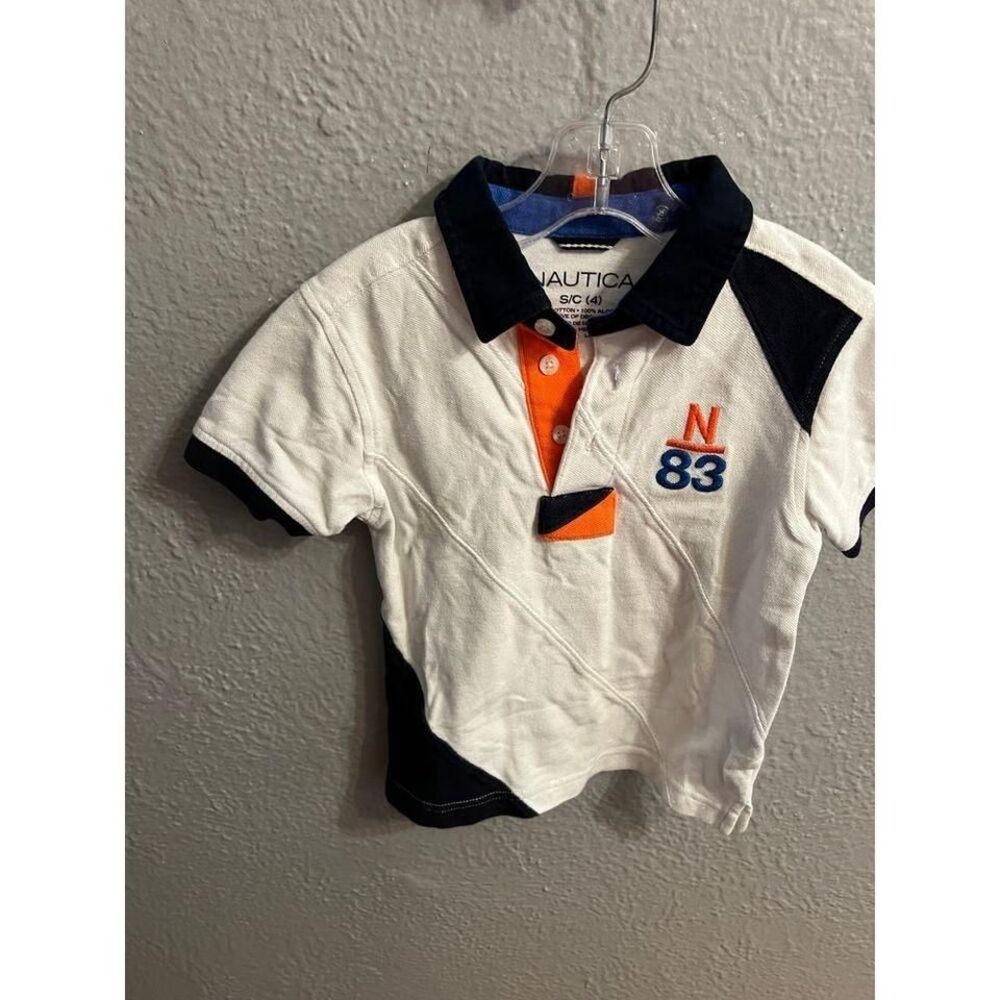 Boys‎ nautica  white polo size 4